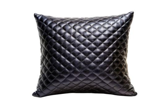Black cushion isolated on a transparent background