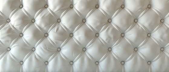 Luxurious white diamond tufted pattern for sofa cushions or headboard in 3D rendering.