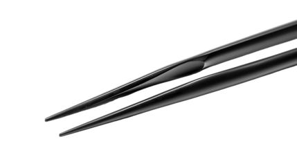 Black eyebrow tweezers isolated on transparent background