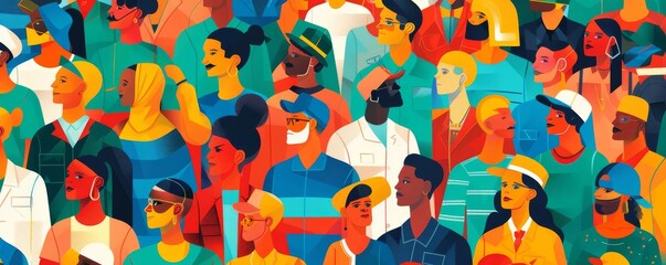 Stunning illustration of Labor Day solidarity with diverse workers united in celebration, vibrant and energetic atmosphere
