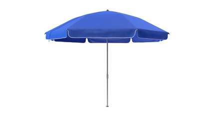 Blue beach umbrella isolated on transparent background