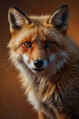 Fototapeta premium Fox Portrait: A Detailed and Colorful Illustration in Orange Style
