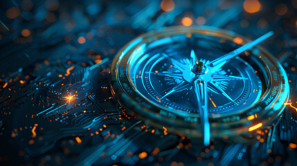 The digital compass: A strategic explorer for businesses, Vision crisis, Mission path, Agency creative, Digital strategy, Market decision, Achievement strategy, Financial stock, Company vision