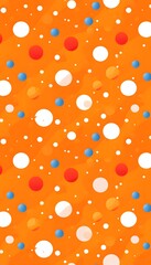 polka dots on an orange background