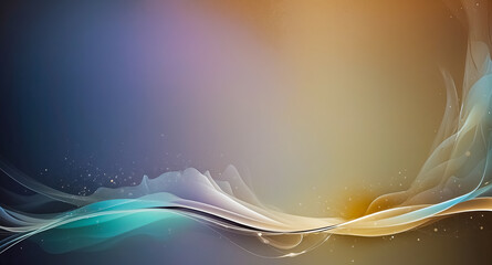 Fototapeta premium Abstract Blue and Gold Background with Glowing Waves