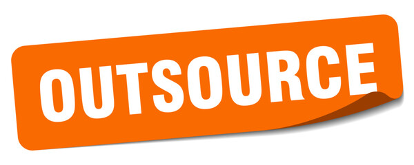outsource sticker. outsource label