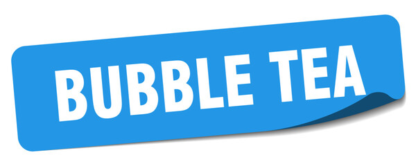 bubble tea sticker. bubble tea label