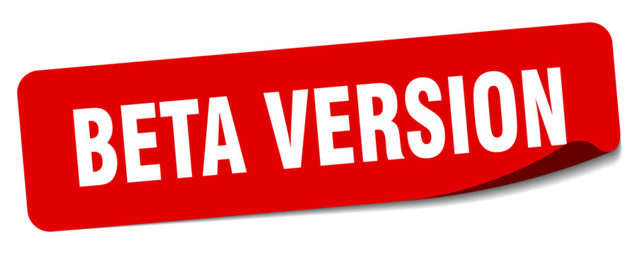 beta version sticker. beta version label