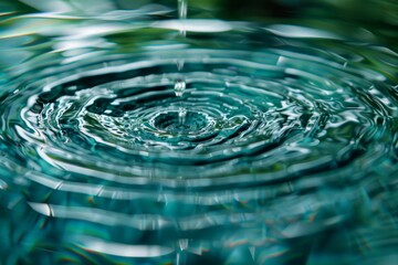 Water droplet on green surface