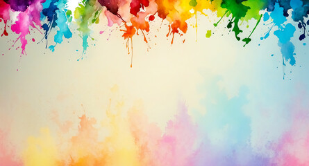 Fototapeta premium Abstract Watercolor Background with Rainbow Colors