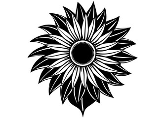 Sunflower vector silhouette illustration 