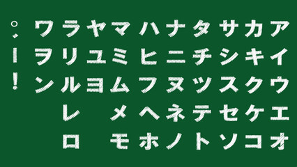 黒板　チョーク文字 カタカナ