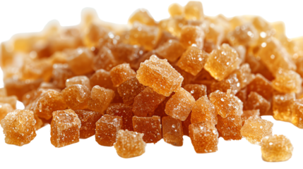 Brown sugar cubes. on white isolate background