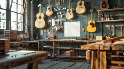Artisanal Guitar Workshop Craftsmanship Creativity and Customization in a Rustic Setting