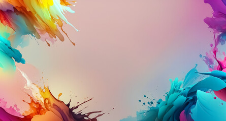Obraz premium Abstract Colorful Paint Splashes Frame