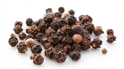 Obraz premium peppercorns isolated on white background. healthy food ingredients concept for designer