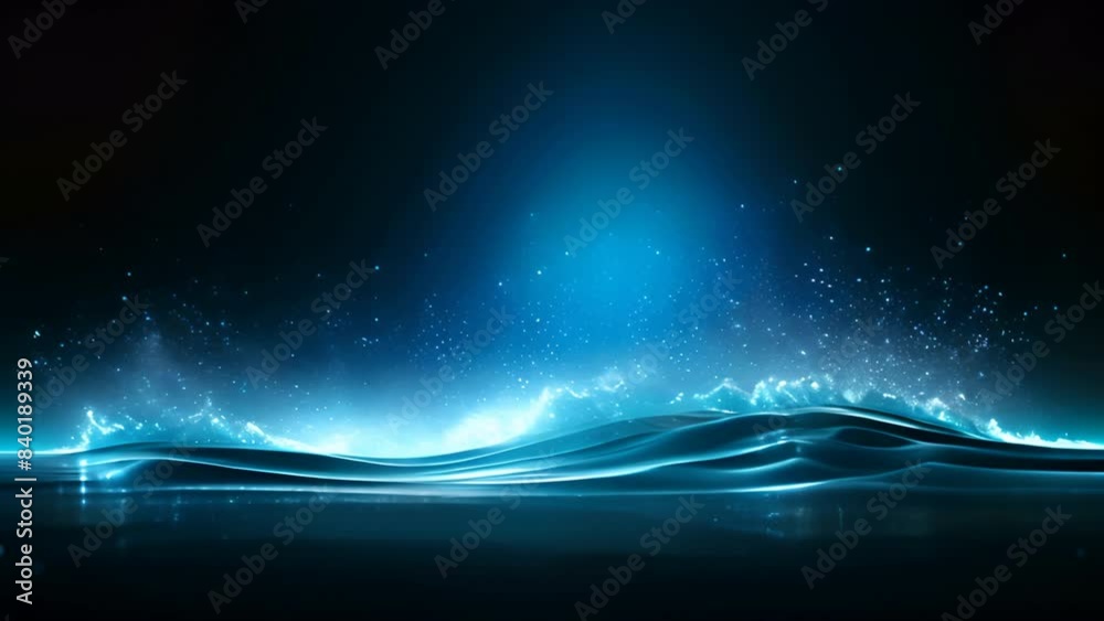 Poster mesmerizing flow of blockchain data particles,