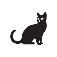 Cat Silhouette in Profile - A Timeless Classic for Art and Design
