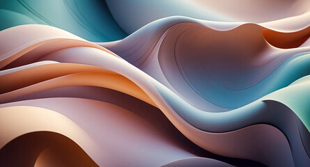 Obraz premium Abstract Wavy Background in Pastel Tones