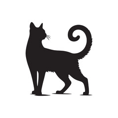 Artistic Cat Silhouette - Beautifully Rendered Feline Shape for Creative Use
