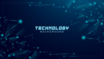 Abstract background digital technology concept. Futuristic triangle lines with blue light particles. suitable for banners, websites, wallpapers, posters