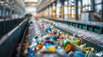 Manual waste bulkhead, Waste and Garbage sorting at a recycling plant