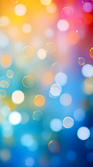 Fototapeta premium Abstract blurred background with bokeh lights and colorful bubbles
