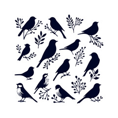 bird silhouette Clip art isolated vector illustration on white background