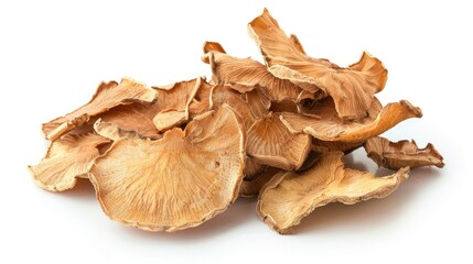 dried galangal slices Isolated on white background. cooking ingredients for healthful food concept for designer