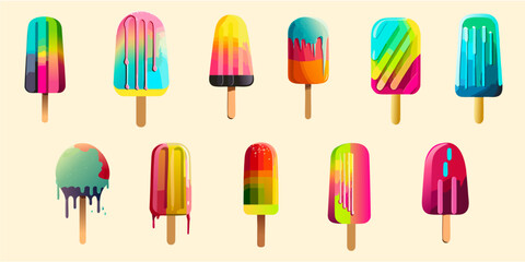 Neon lollies section illustration