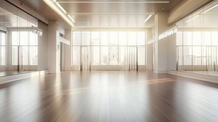 Fototapeta premium Enchanting Dance Studio Reflections Elegance and Opportunity Await