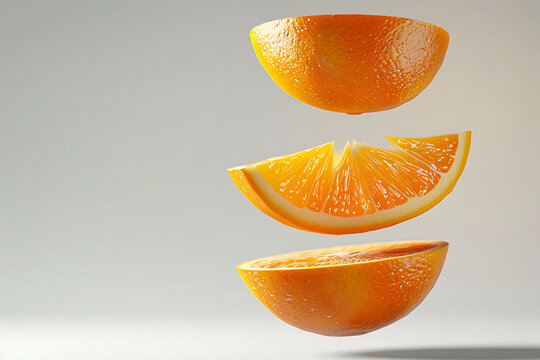 Freshly cut orange slices on a white plate, a burst of citrusy goodness