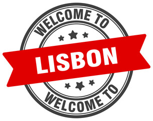 Fototapeta premium Welcome to Lisbon stamp. Lisbon round sign