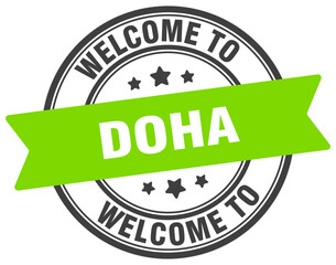 Welcome to Doha stamp. Doha round sign