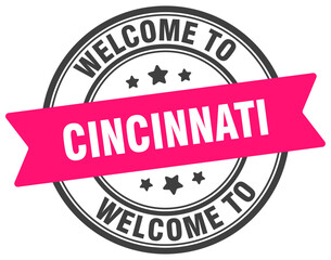 Obraz premium Welcome to Cincinnati stamp. Cincinnati round sign