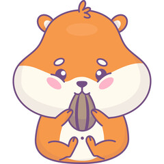 Hamster eats seed
