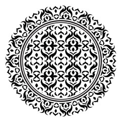 Ethnic mandala. Mandala floral ornamental circular pattern. Ethnic seamless round pattern. Vintage tribal ornament vector. Classic antique luxury element. Decorative for textile, fabric, rug, tattoo.