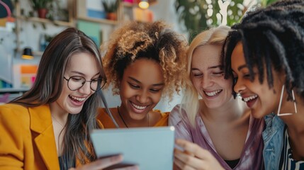 Women Enjoying Office Collaboration