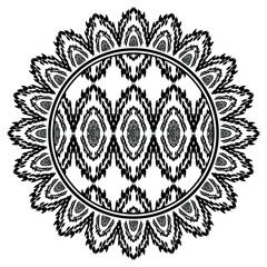 Ethnic mandala. Mandala floral ornamental circular pattern. Ethnic seamless round pattern. Vintage tribal ornament vector. Classic antique luxury element. Decorative for textile, fabric, rug, tattoo.