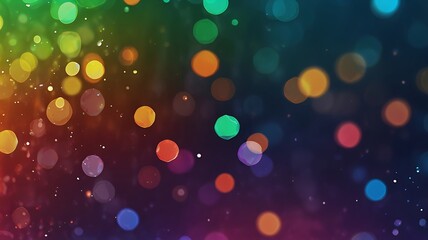 A vibrant bokeh effect with multicolored light circles on a gradient backdrop
