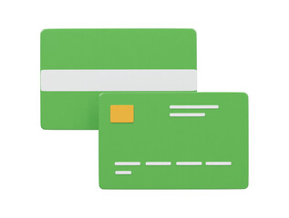 Bank card icon 3d render illustration