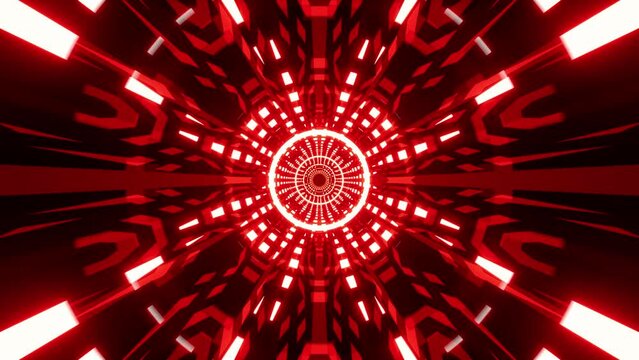 Glowing Red Hypnosis Geometric Pattern VJ Loop Art