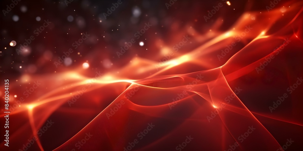 Poster blurred lights in a digital network design with precisionist lines red color theme. concept digital 