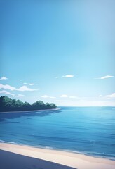 Illustration, beach, empty, dramatic. Generative AI.	
