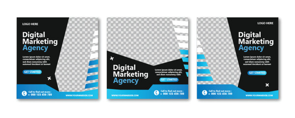 Digital business marketing banner for social media post template	