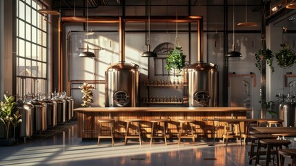 Craft Beer Brewery Hop Varieties Fermentation Tanks and Tasting Flight Blank Business Cards for Custom Branding