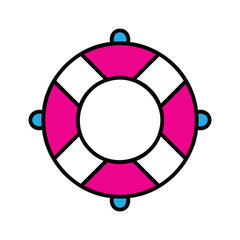 Lifebuoy icon, vector illustration, filled style, best used for web