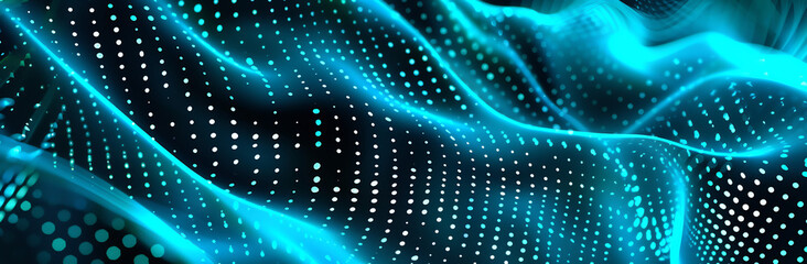 Naklejka premium Abstract Cyan Digital Wave
