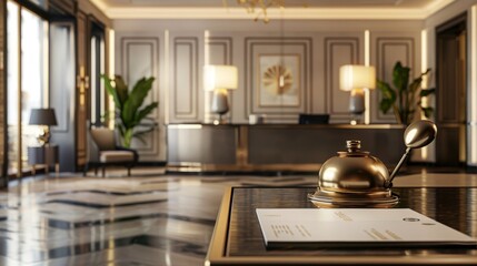 Modern Boutique Hotel Lobby Stylish Decor Concierge Service and City Guidebook for Business Travelers