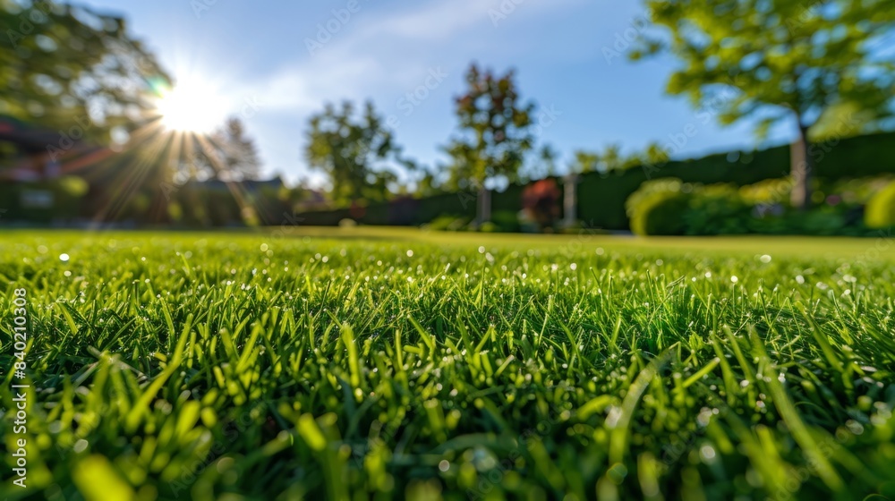 Poster the fresh dewy grass